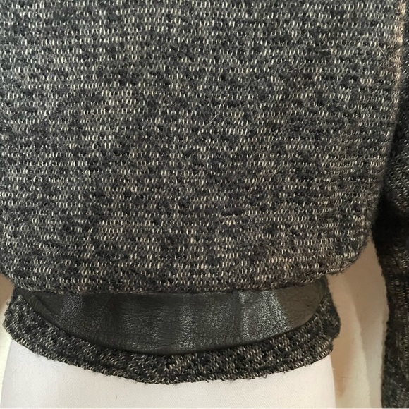 Vintage Leather Trimmed Wool Boucle Jacket - Picture 7 of 10
